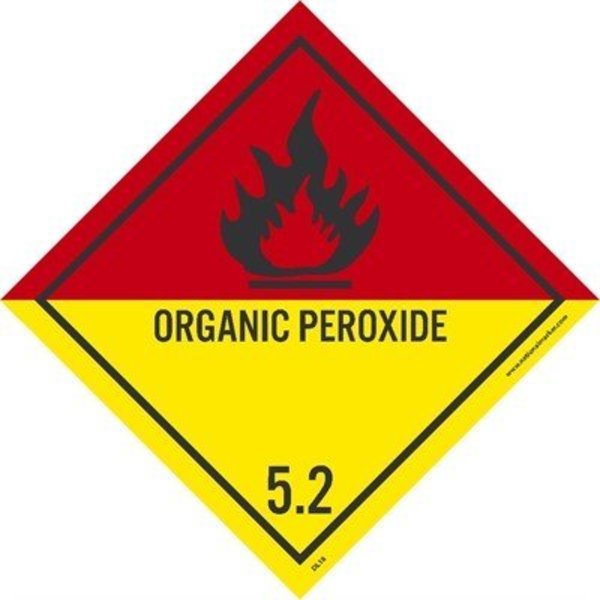 Nmc Organic Peroxide 5.2 Dot Placard Label, Pk25 DL18AP